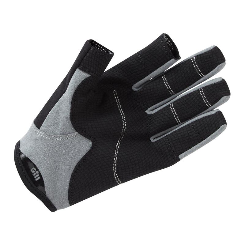 Junior Deckhand Long Finger Gloves - Black/Grey