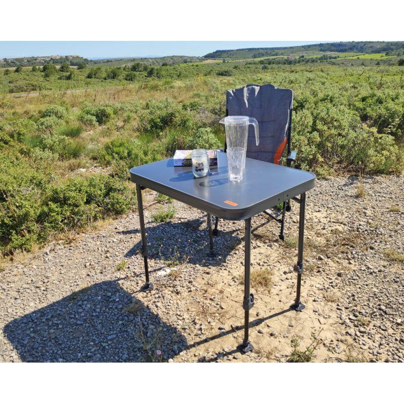 Table De Camping Agora 4 Personnes Soplair - Plateau Bambou, Pieds Aluminium Réglables, Pliable, Charge 30 Kg - 10