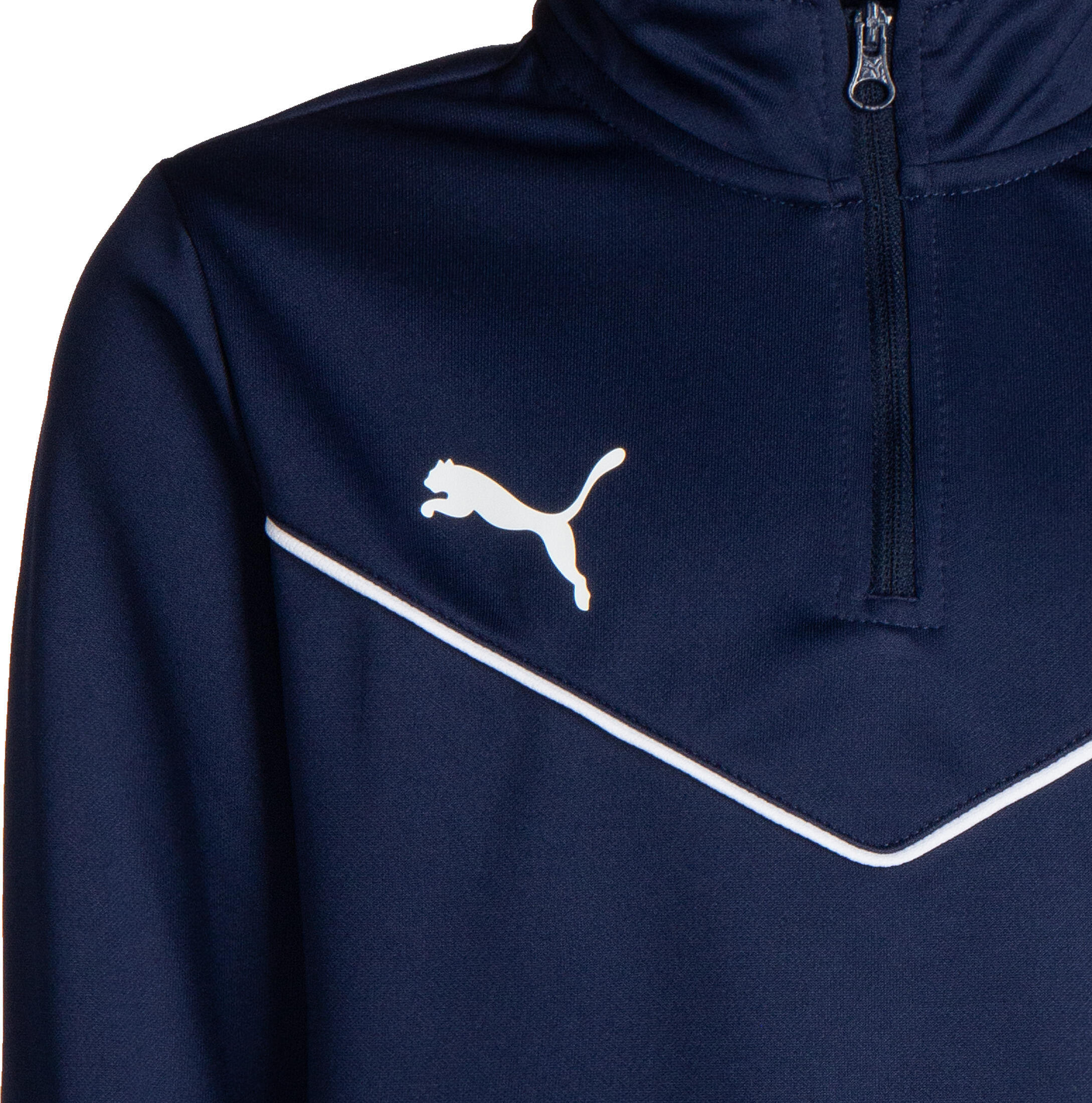 Bluza Puma Teamrise Z Zamkiem 1/4 Jr Niebieska Dzieci 3/4