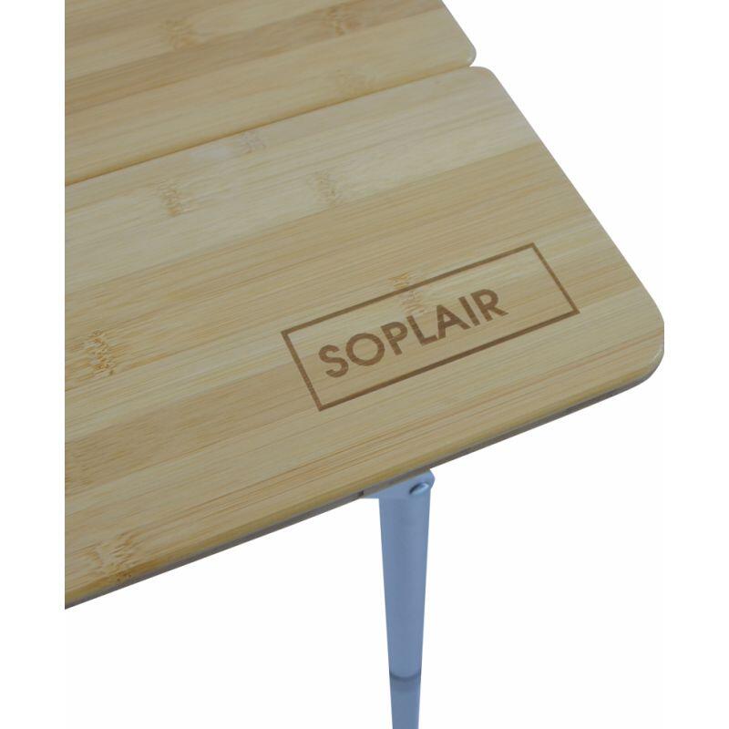 SOPLAIR Table Flex Bamboo 4 lattes pieds rabattables Aluminium 2 personnes