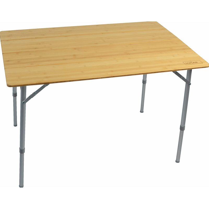 SOPLAIR Table Flex Bamboo 4 lattes pieds rabattables Aluminium 2 personnes