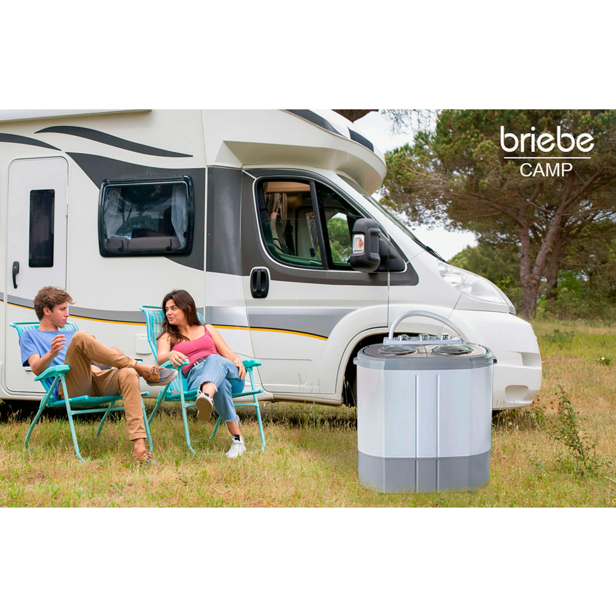 Mini Lavatrice Portatile Briebe Camp Con Centrifuga: Capacità 3 Kg, Ideale Per Viaggi, Camper E Piccoli Spazi