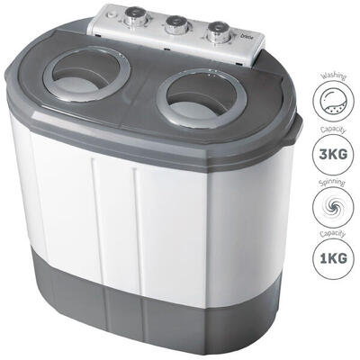 Tragbare Waschmaschine mit Schleuder für Camping, 3kg, 2 Fächer, Briebe Camp