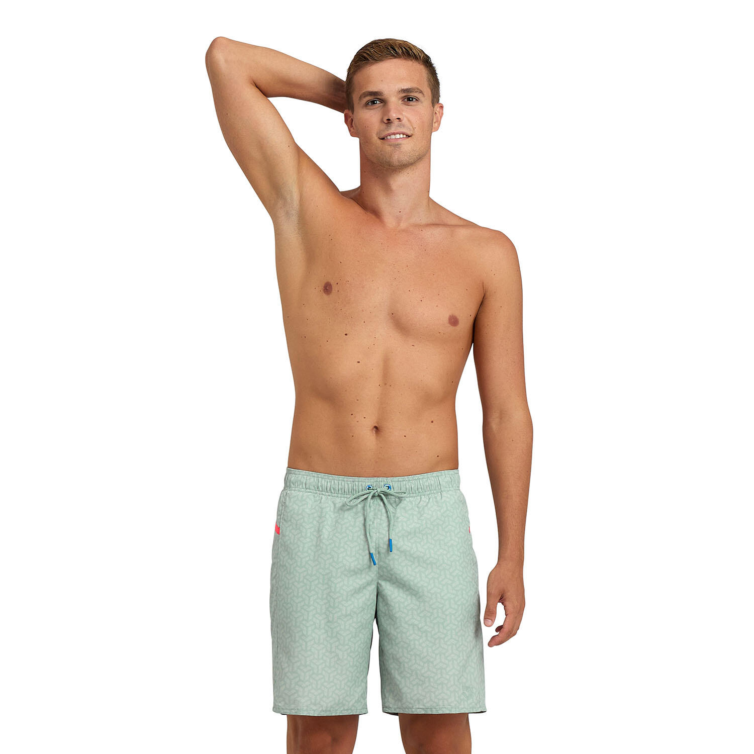 Arena - Shorts De Bain Homme - Bermuda Print - Maillot De Bain 1 Pièce - Rouge|vert - S - Decathlon