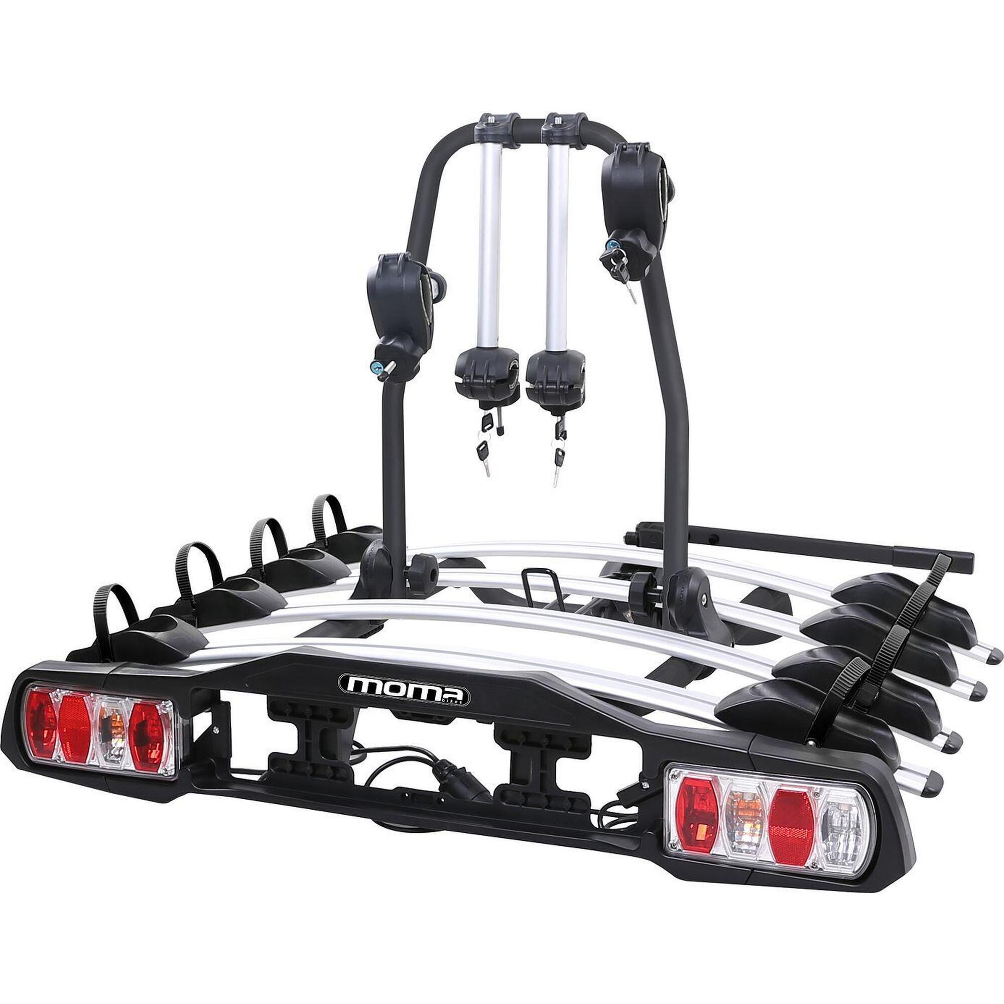 Suporte de 4 bicicletas para bola de reboque e plataforma - M4