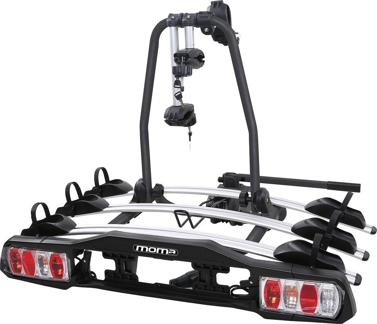 MOMA BIKES Portabici da gancio traino con piattaforma per 3 bici - M3