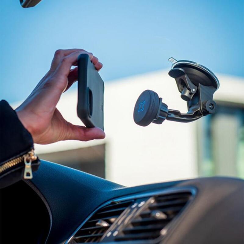 Support smartphone magnétique fixation ventouse pour voiture Mobilis