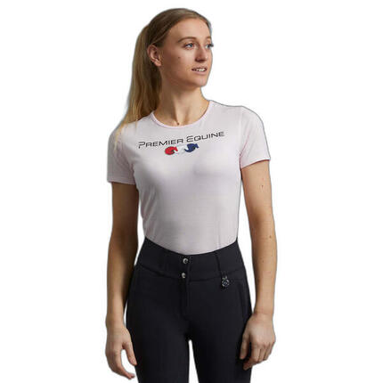 Reit-T-Shirt aus Baumwolle für Damen Premier Equine Chiaro