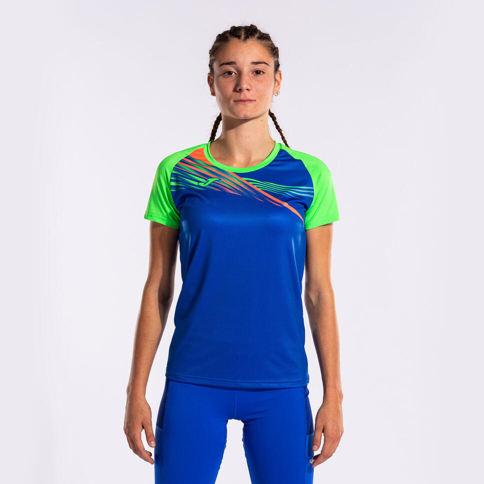 Damska koszulka sportowa Joma Elite X Royal-Fluor zielono-niebieska XL