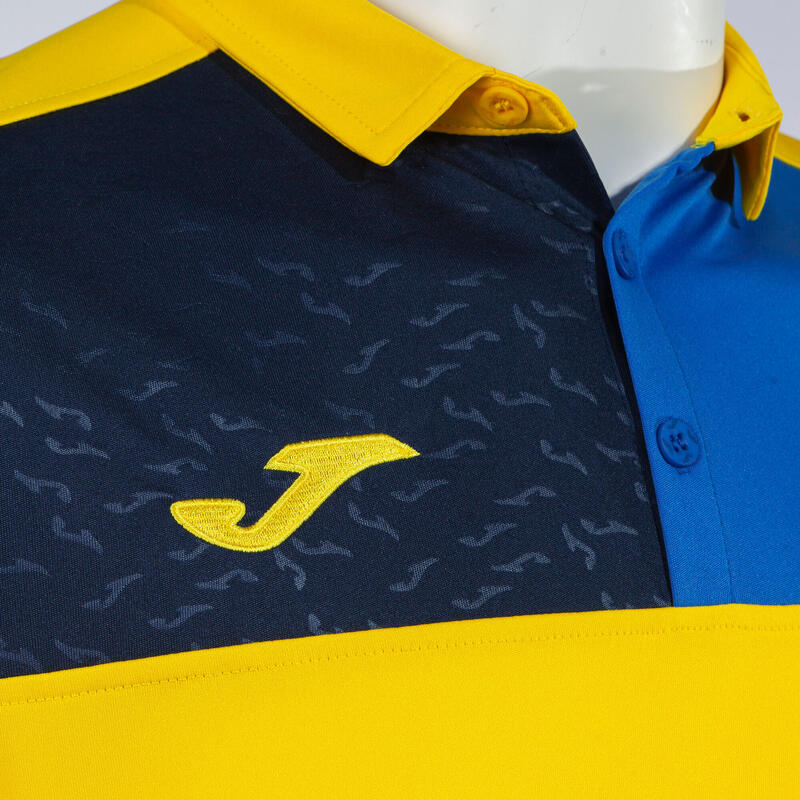 Polo Manga Corta Fútbol Hombre Joma Crew V Amarillo