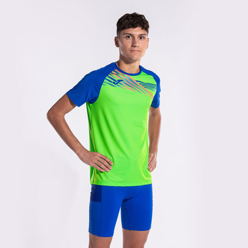 Camiseta Manga Corta Running Hombre Joma Elite X Verde Flúor