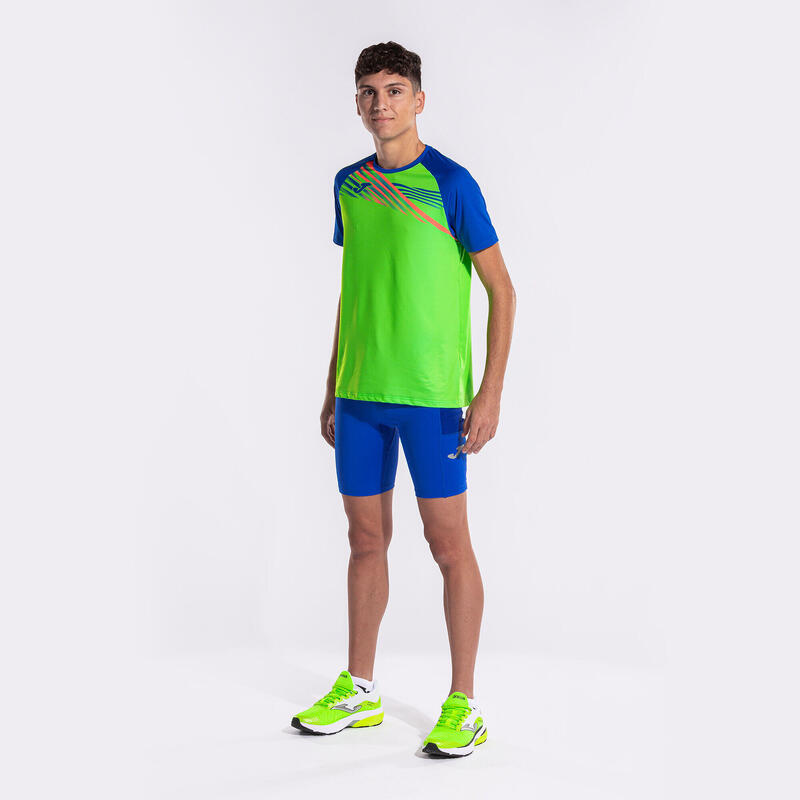 Camiseta Manga Corta Running Hombre Joma Elite X Verde Flúor