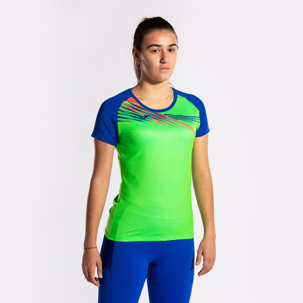 Damska koszulka sportowa Joma Elite X Fluor Green–Royal Green XL