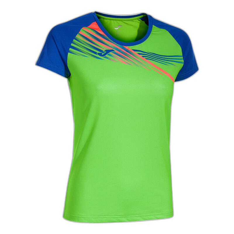 Camiseta Manga Corta Running Mujer Joma Elite X Verde Flúor