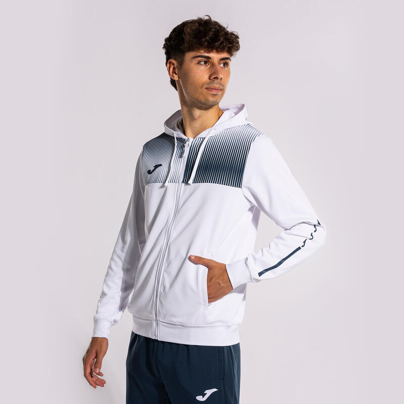 Chaqueta Con Capucha Fútbol Hombre Joma Eco Supernova Blanco