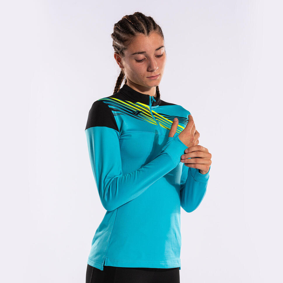 Joma Elite X Damska Bluza z Kapturem 1/4 zamek Turkusowo-Czarna, S