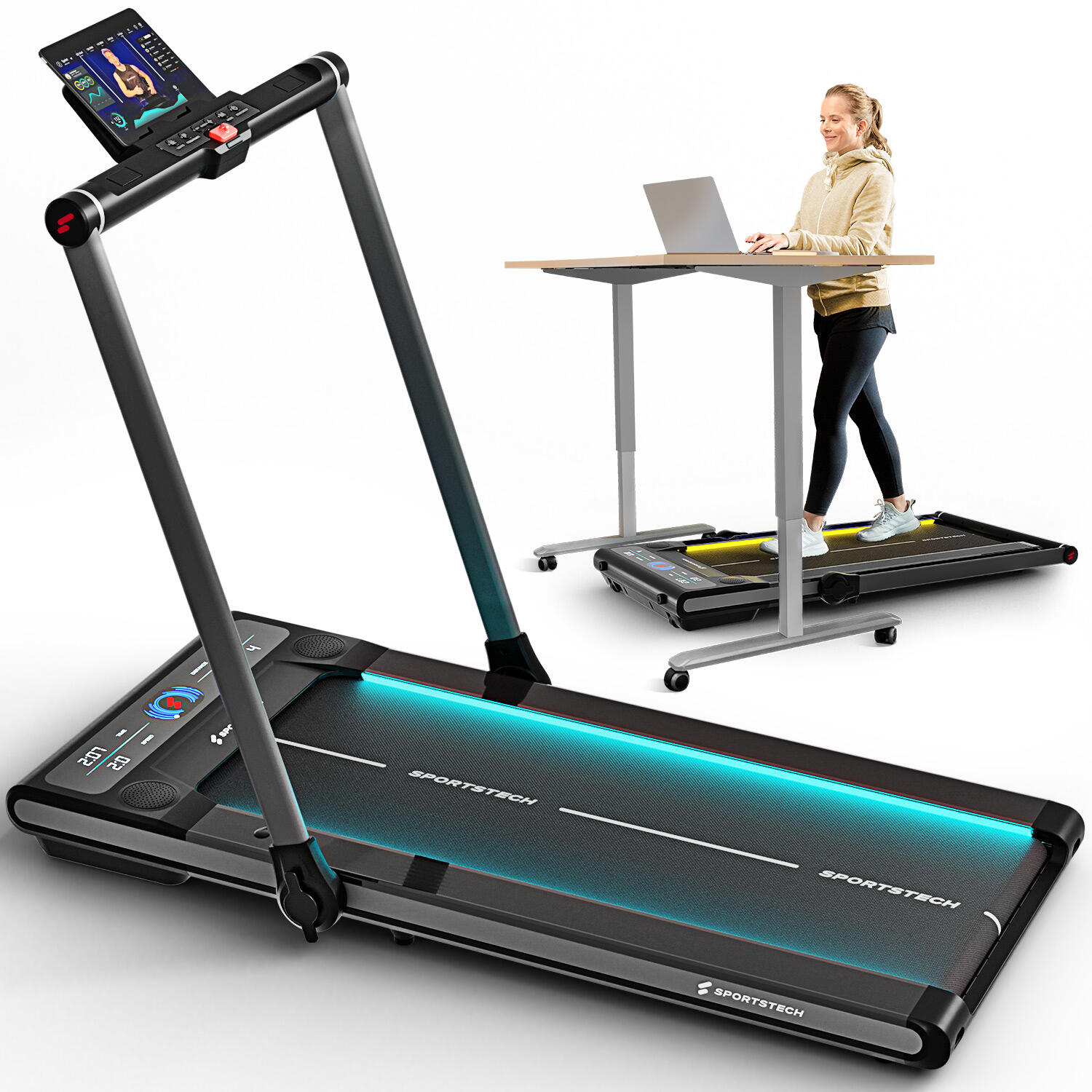 SPORTSTECH Sportstech sWalk Plus loopband - Krachtig en ruimtebesparend