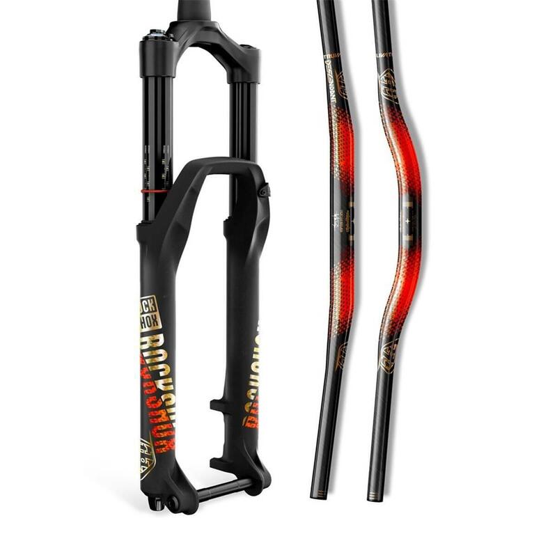 Vork Rockshox Kit Autocollant Kit Troy Lee Designs 35mm Argt/Orange