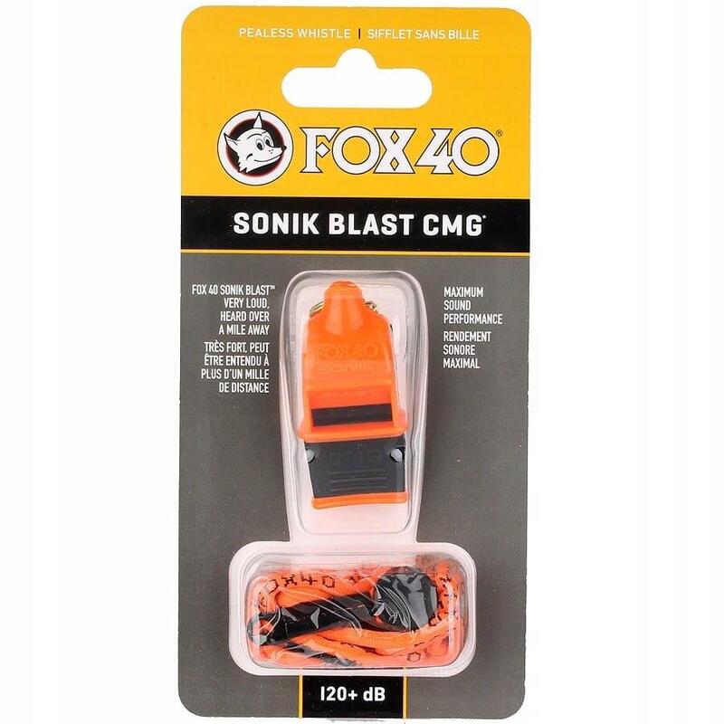 Fluier Fox 40 Sonik CMG cu snur, portocaliu/negru