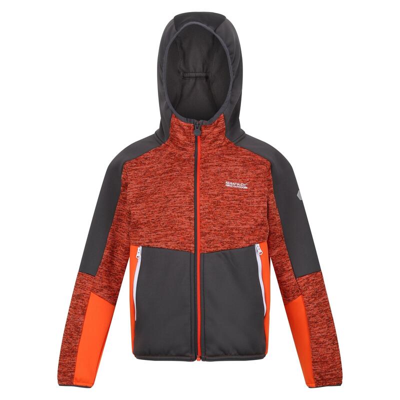 Veste polaire DISSOLVER Enfant (Rouge orangé / Gris ardoise)