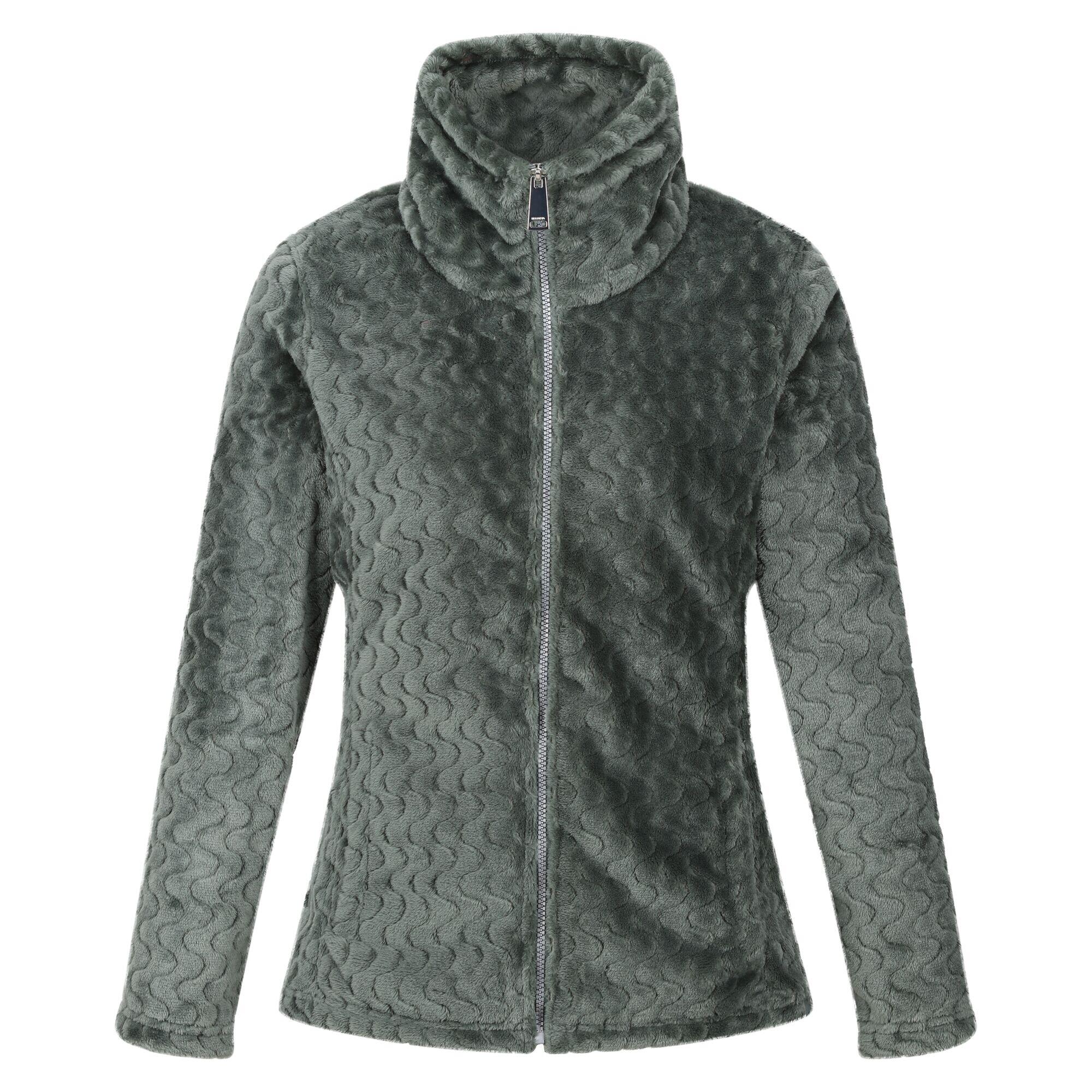 Womens/Ladies Heloise Wavy Fleece Full Zip Fleece Jacket (Darkest Forest Green) 1/5