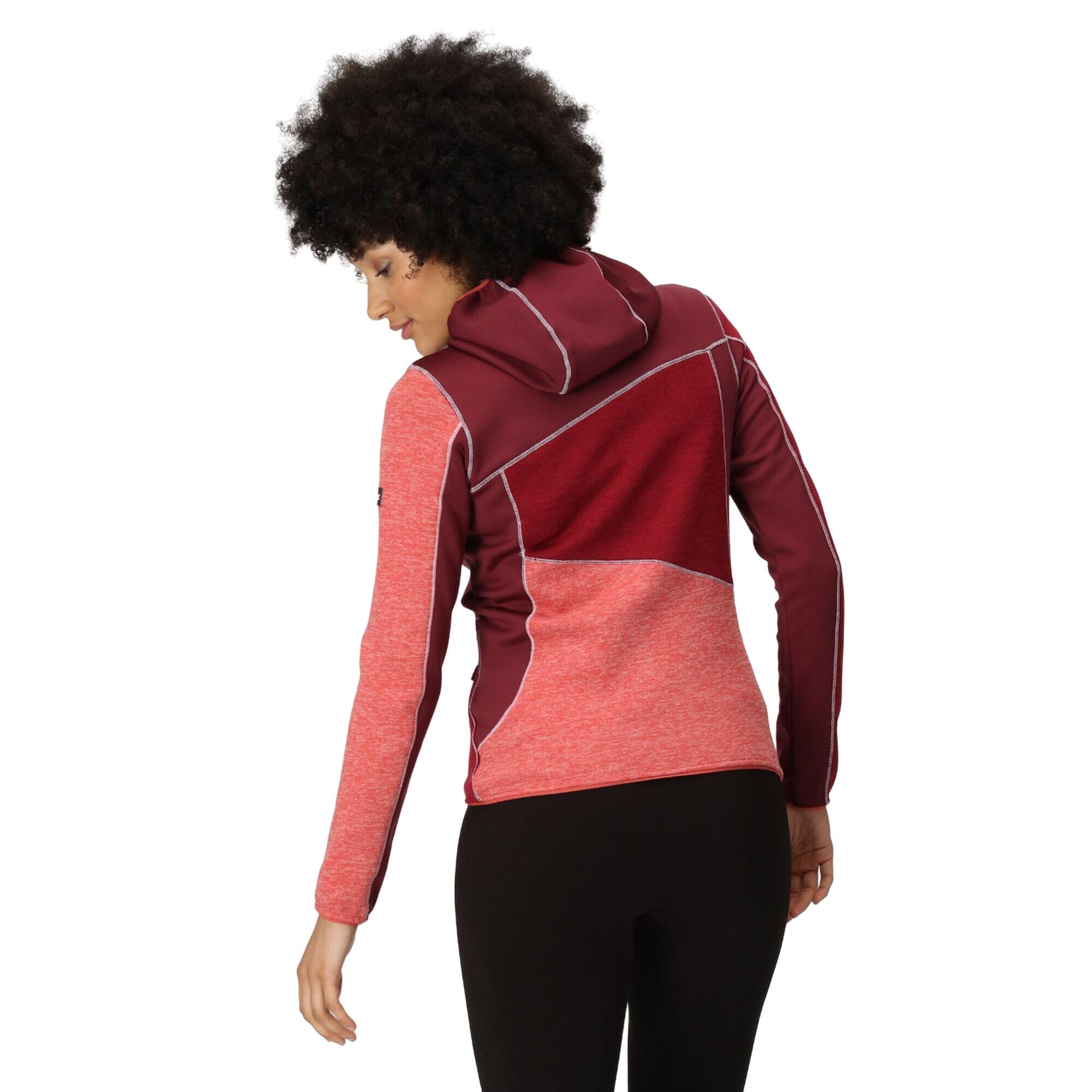 Women's WALBURY fleece jacket (Light coral / Dark red)