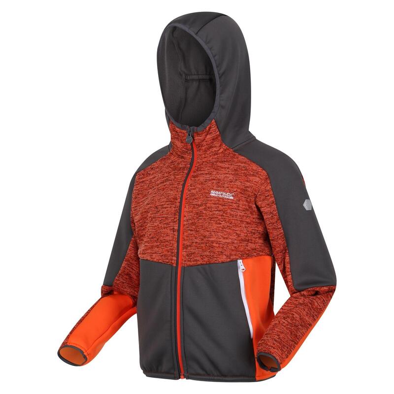 Veste polaire DISSOLVER Enfant (Rouge orangé / Gris ardoise)