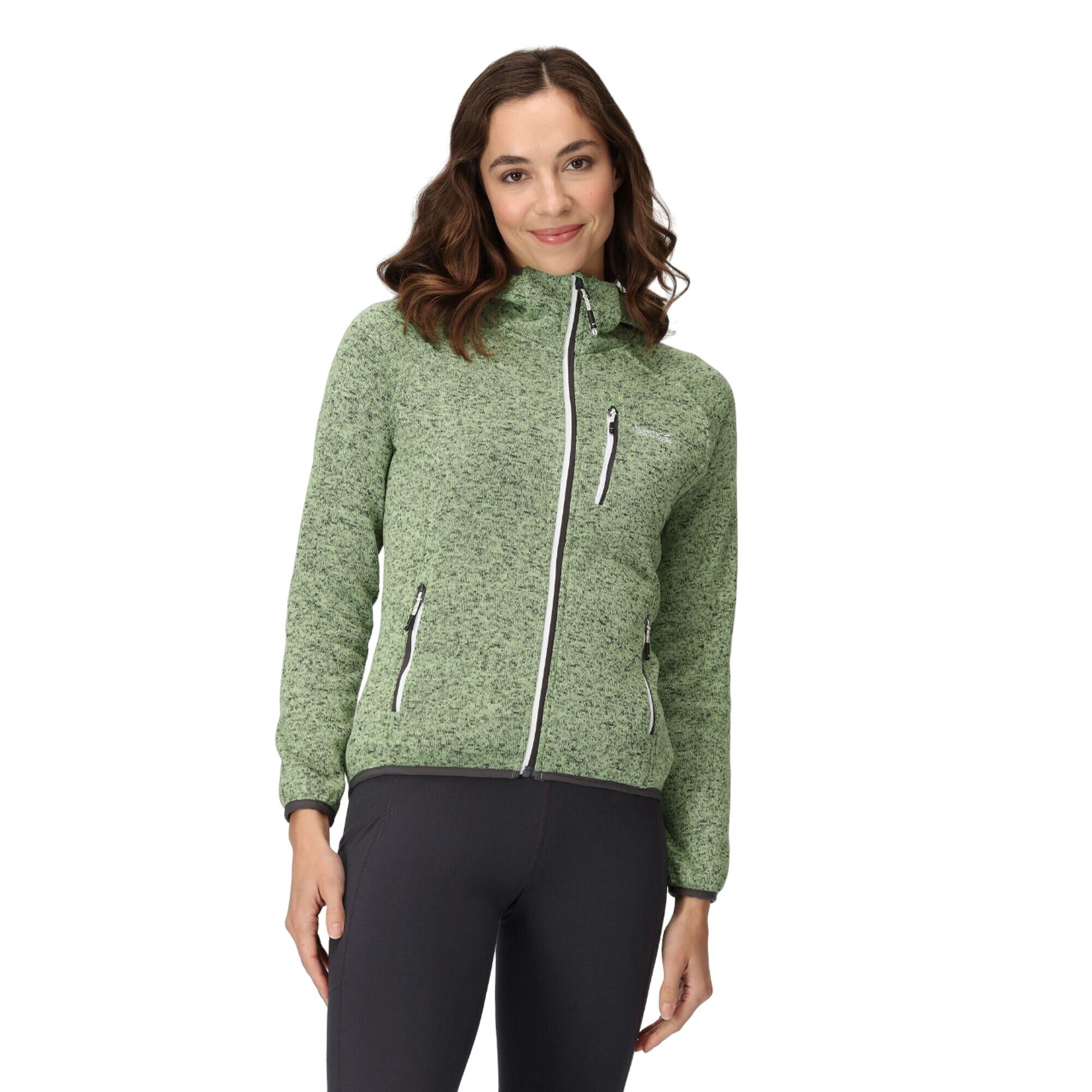 Womens/Ladies Newhill Marl Hooded Fleece Jacket (Quiet Green) 3/5
