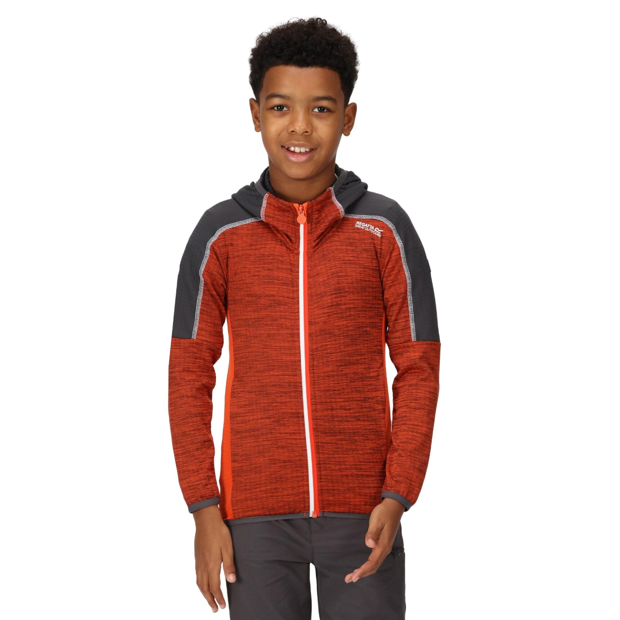 Childrens/Kids Burnton Full Zip Fleece Jacket (Blaze Orange/Rusty Orange) 3/5