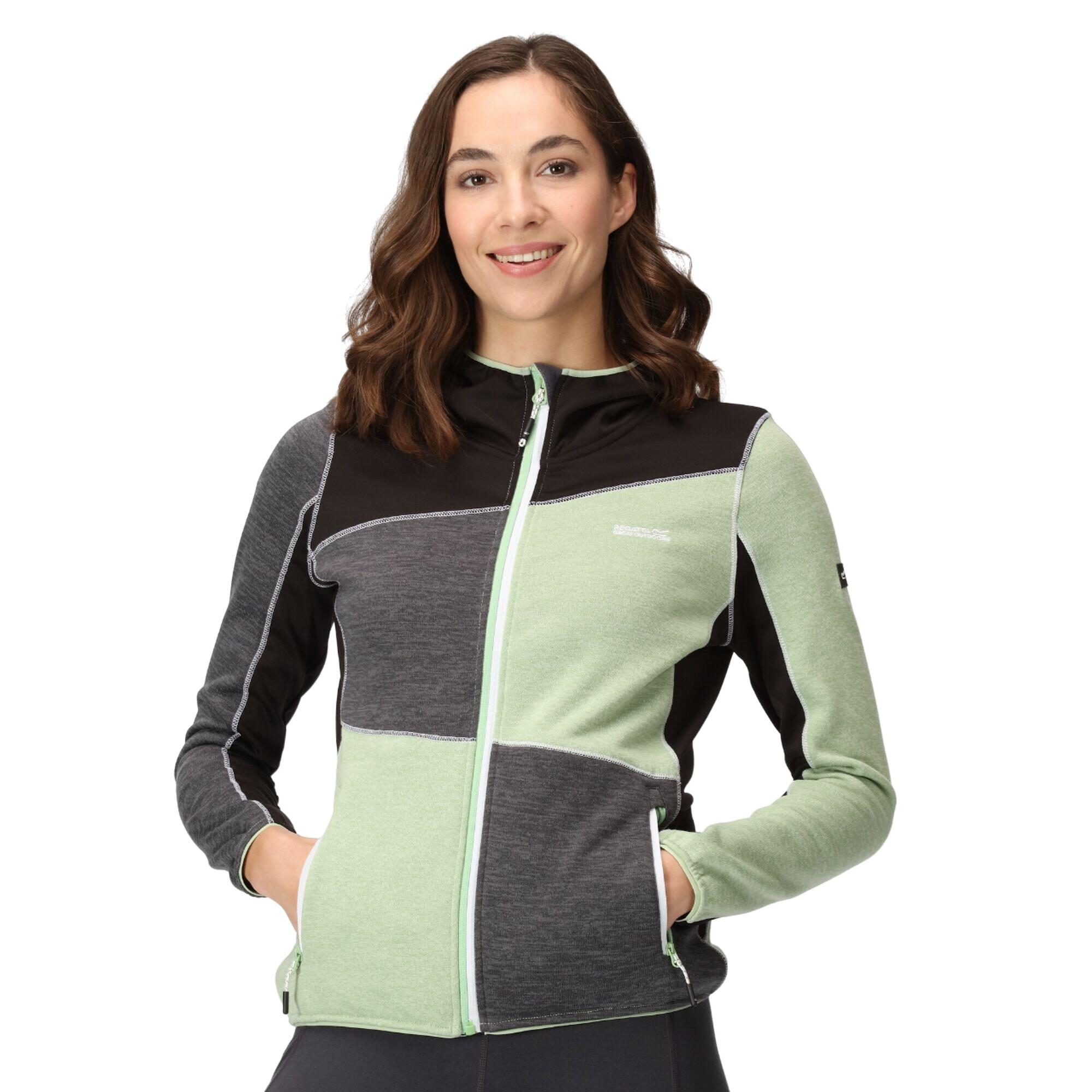 Womens/Ladies Walbury VI Marl Full Zip Fleece Jacket (Quiet Green/Seal Grey) 3/5