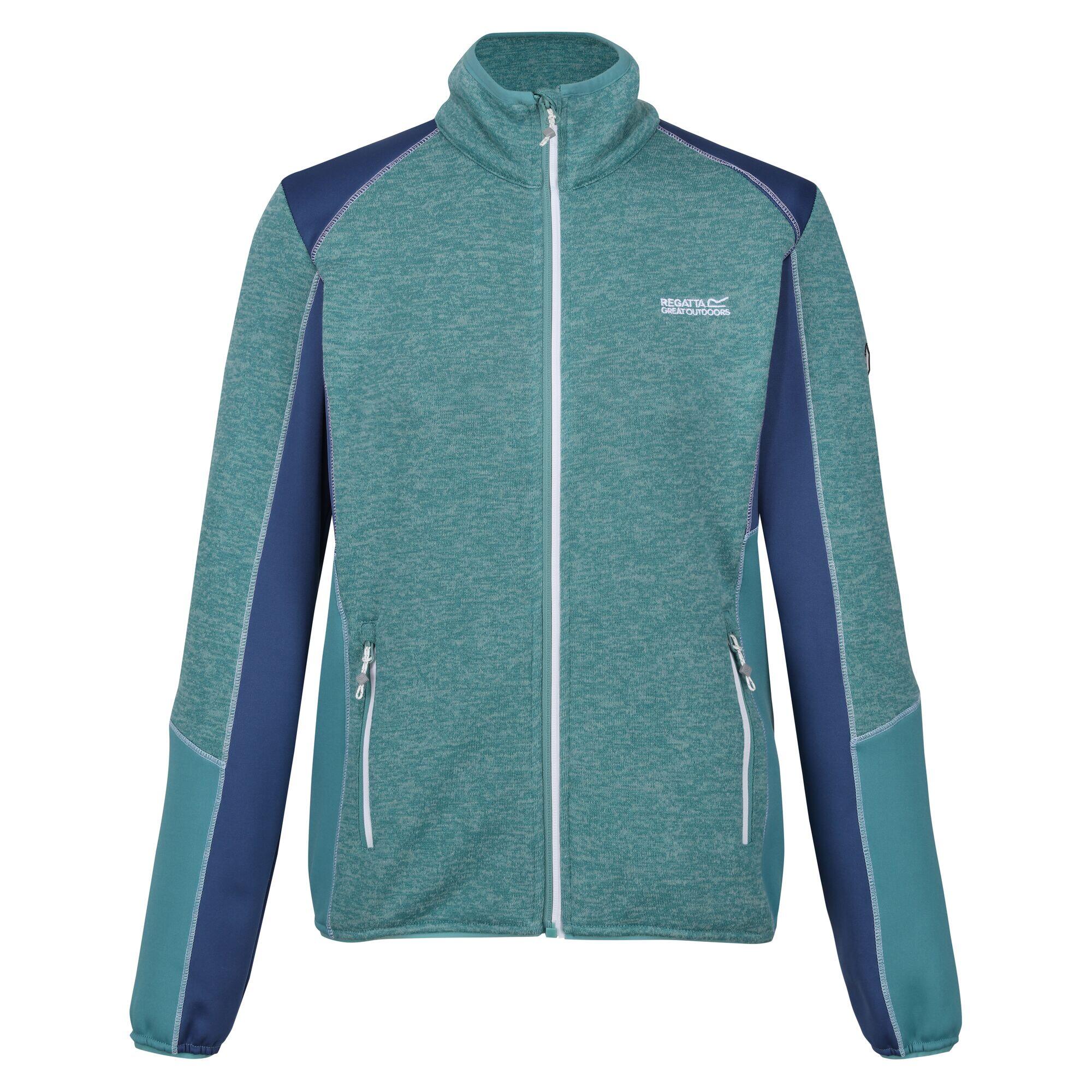 Womens Ladies Lindalla V Marl Full Zip Fleece Jacket Bristol Blue Dusty Denim REGATTA Decathlon