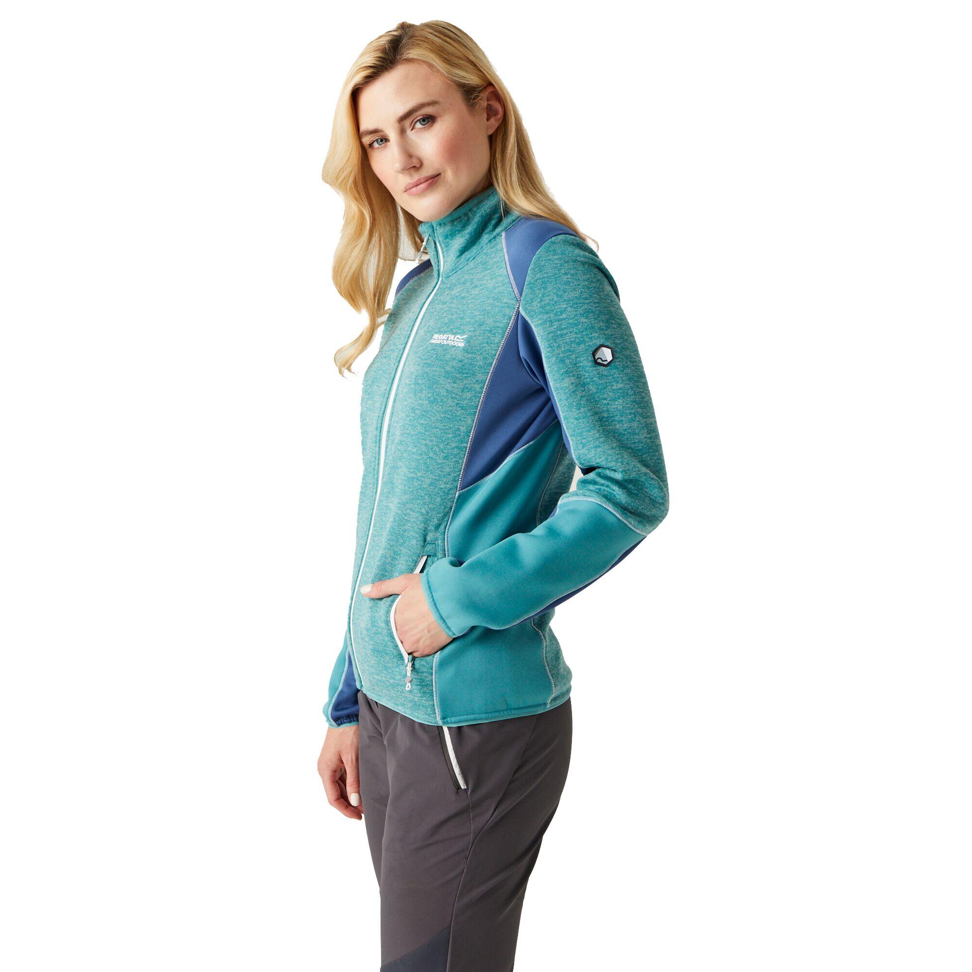 Womens/Ladies Lindalla V Marl Full Zip Fleece Jacket (Bristol Blue/Dusty Denim) 3/5