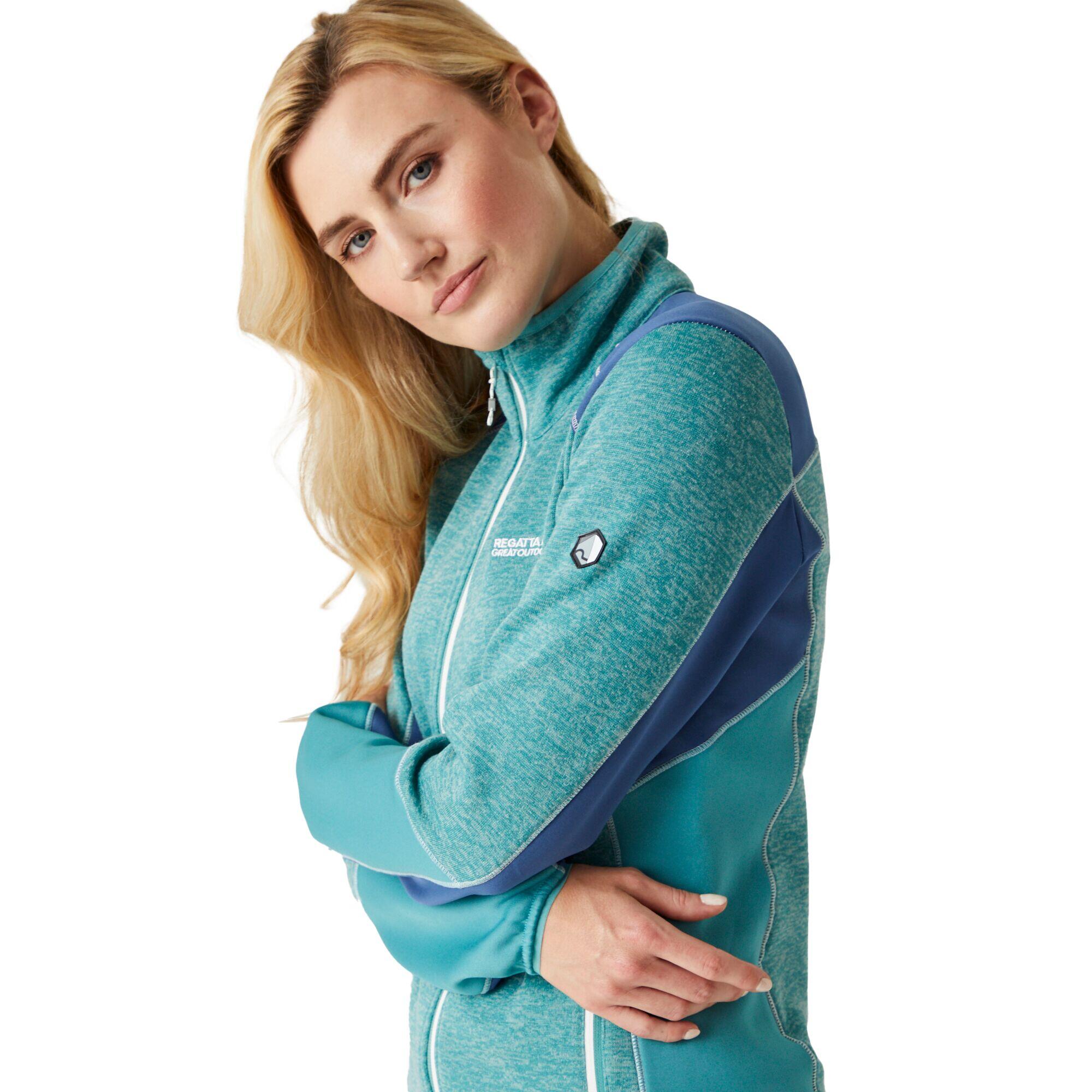 Womens/Ladies Lindalla V Marl Full Zip Fleece Jacket (Bristol Blue/Dusty Denim) 4/5