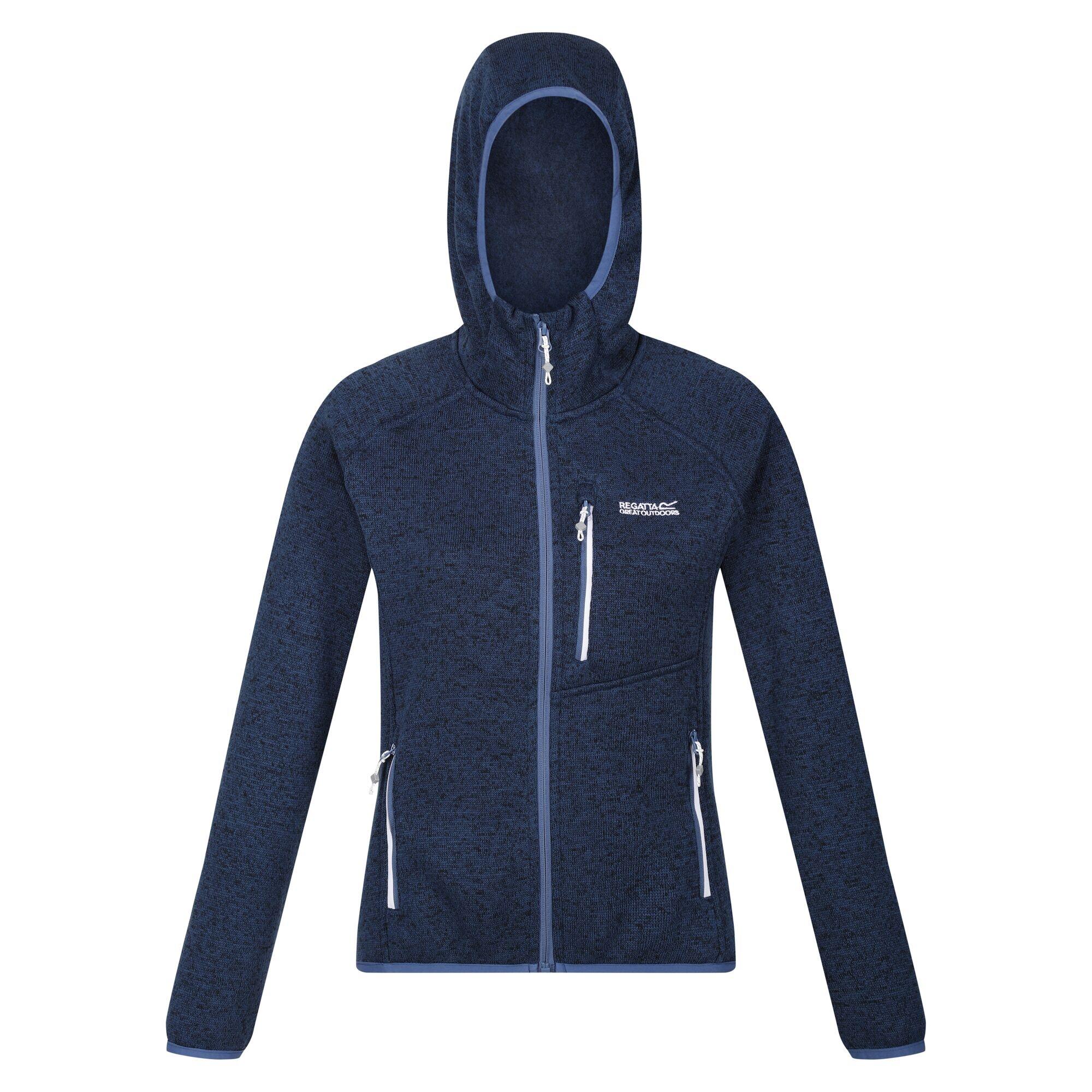 Womens/Ladies Newhill Marl Hooded Fleece Jacket (Dusty Denim) 1/5