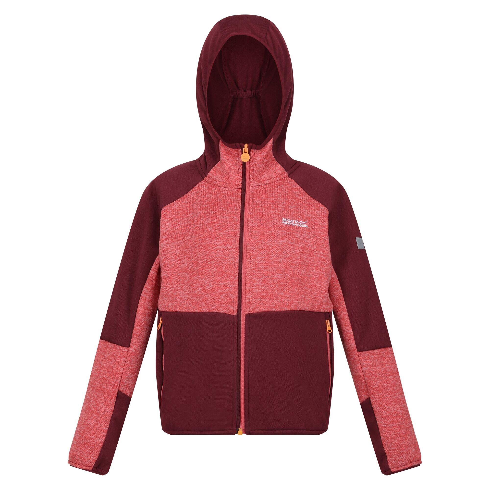 DISSOLVER Children's fleece jacket (Light coral / Bordeaux)