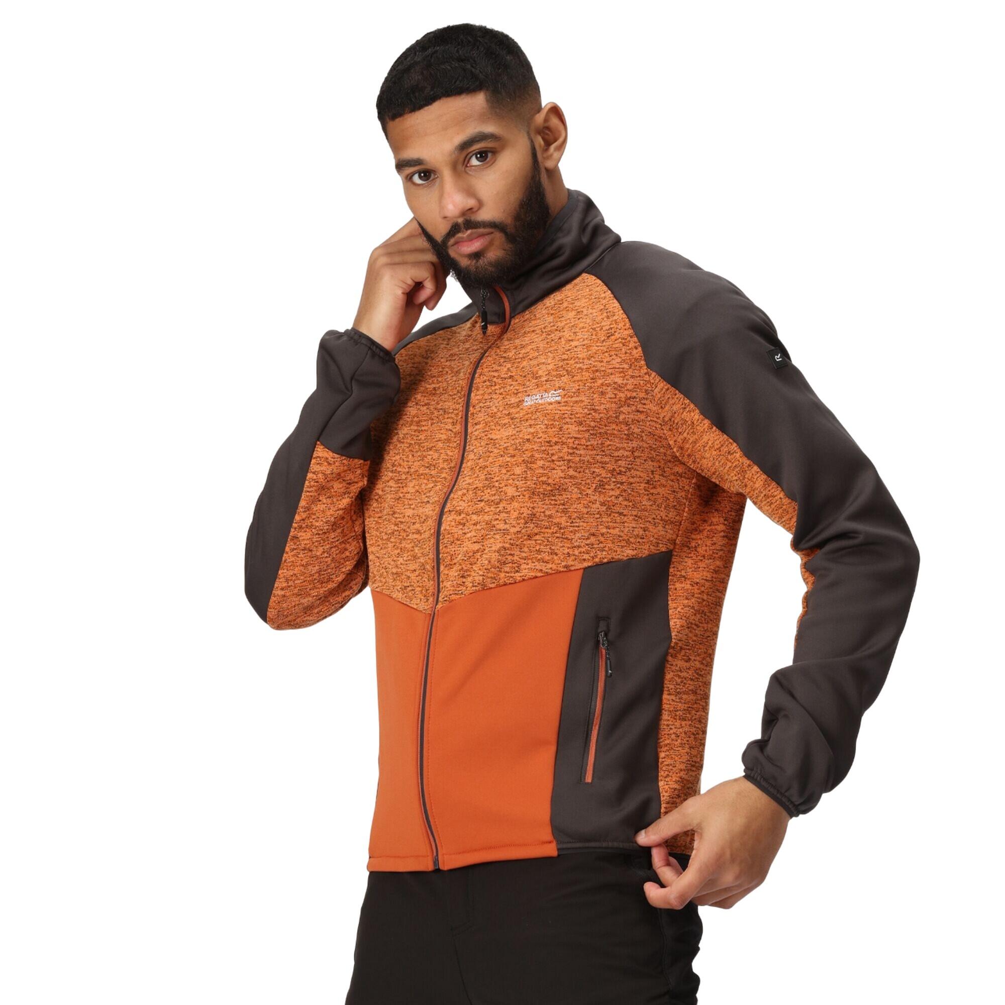 Mens Coladane V Marl Full Zip Fleece Jacket (Orange Pepper/Burnt Copper) 3/5