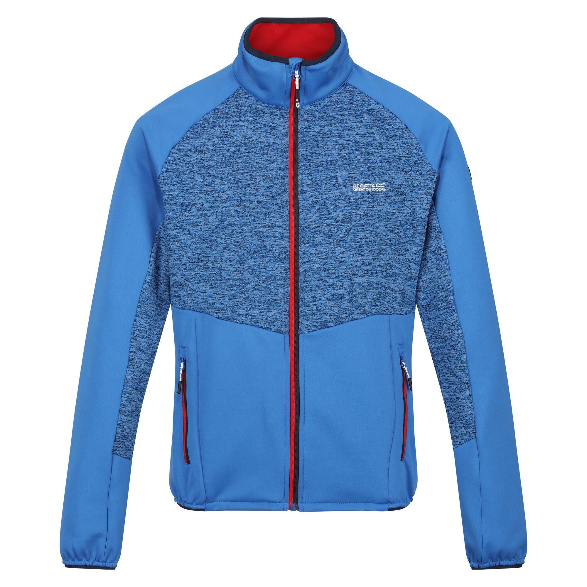 Mens Coladane V Marl Full Zip Fleece Jacket (Strong Blue/Danger Red) 1/5