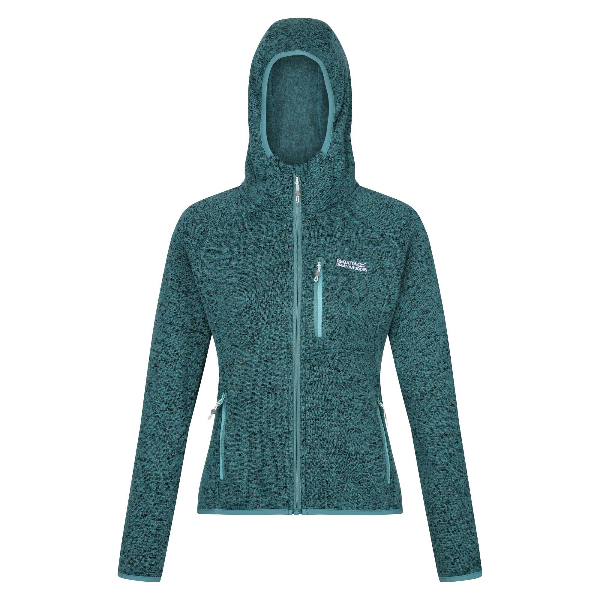 REGATTA Womens/Ladies Newhill Marl Hooded Fleece Jacket (Bristol Blue)