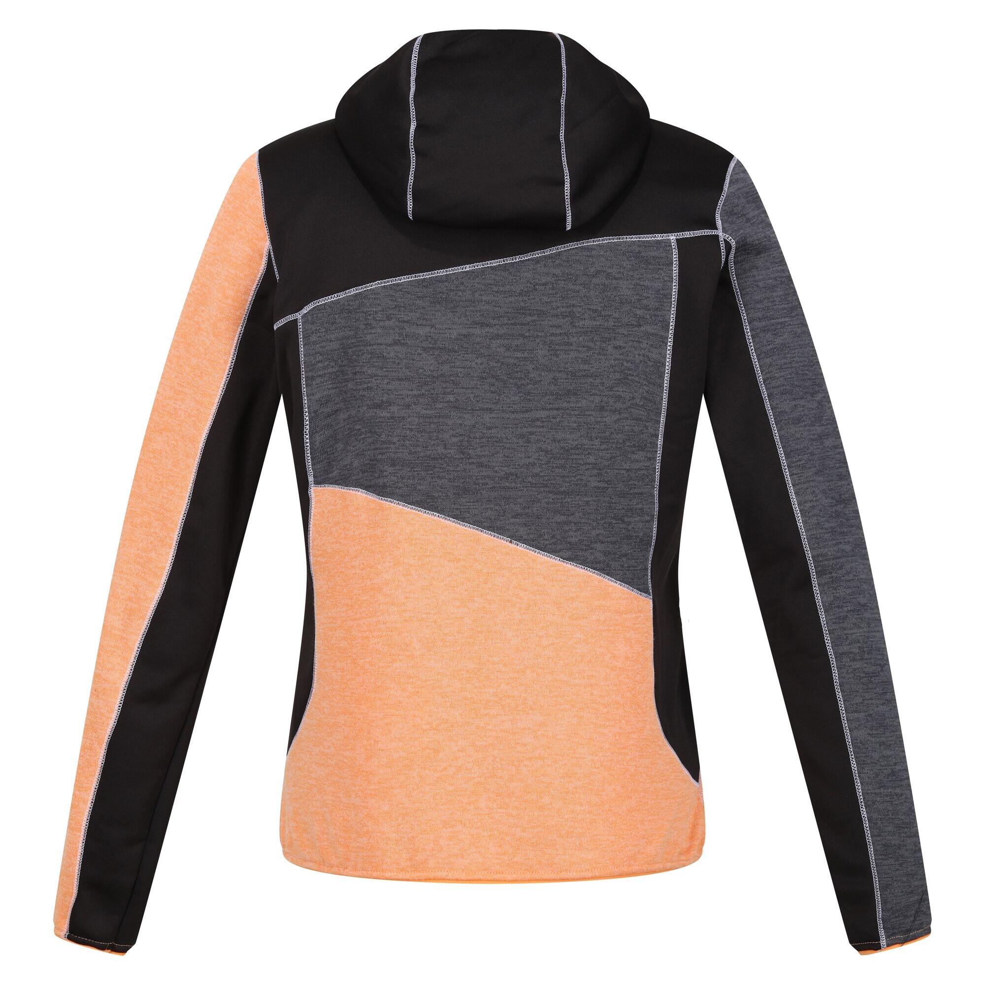 Womens/Ladies Walbury VI Marl Full Zip Fleece Jacket (Apricot Crush/Black) 2/5