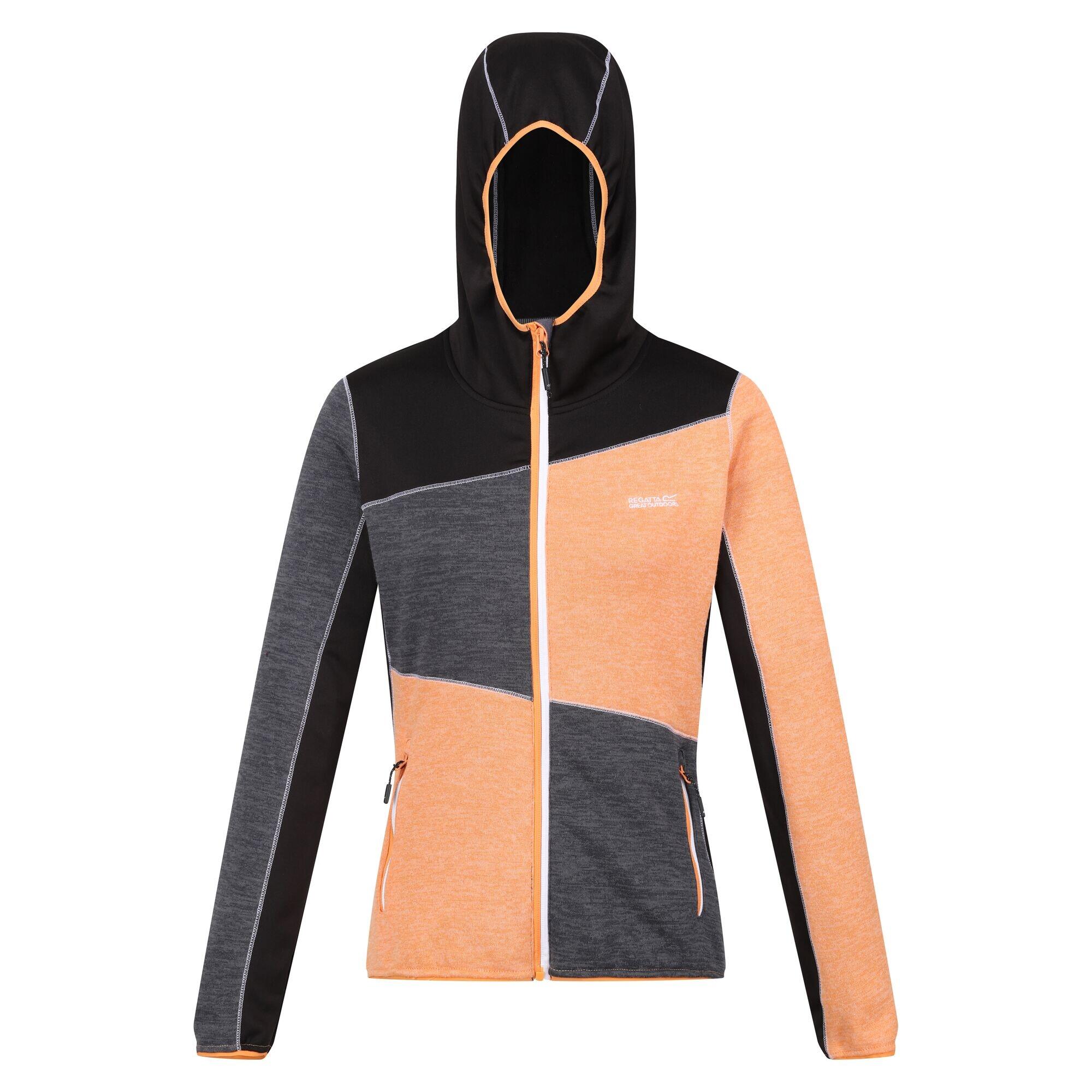 Womens/Ladies Walbury VI Marl Full Zip Fleece Jacket (Apricot Crush/Black) 1/5