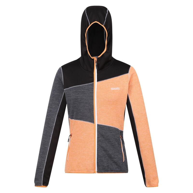 Dames Walbury VI Marl Full Zip Fleecejack (Abrikoosplet/zwart)