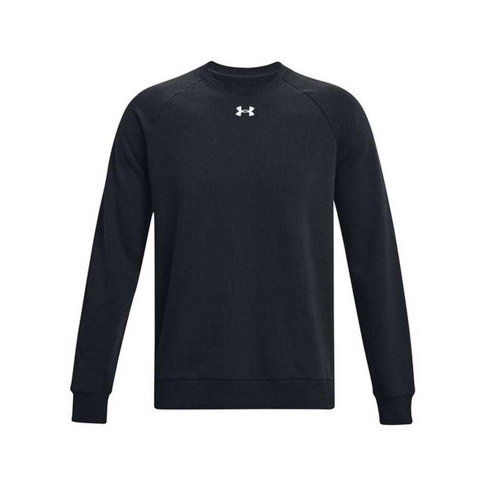 Unisex Adult Rival Fleece Crew Neck Sweatshirt (Black/White) 1/2