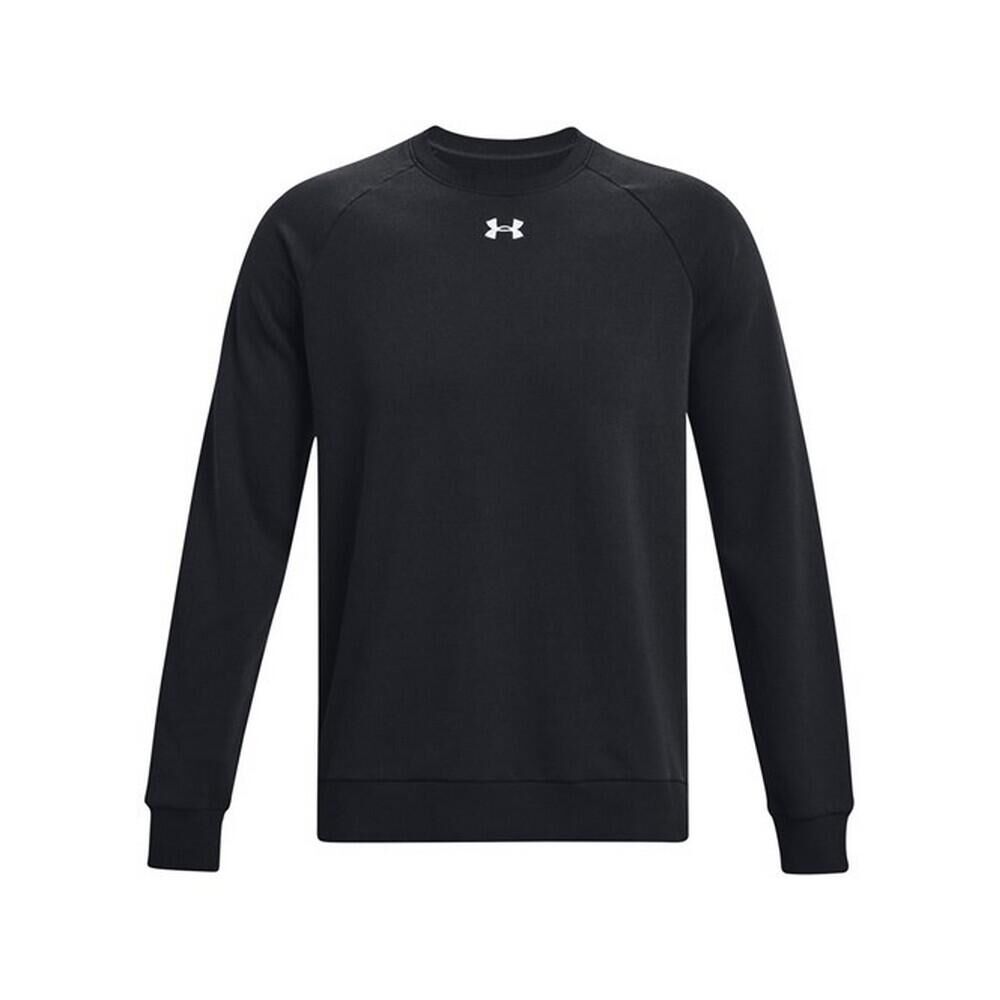 UNDER ARMOUR Unisex Adult Rival Fleece Crew Neck Sweatshirt (Black/White)