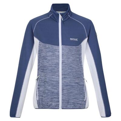 Dames hepley full zip fleecejack (stofvrij denim/wit)