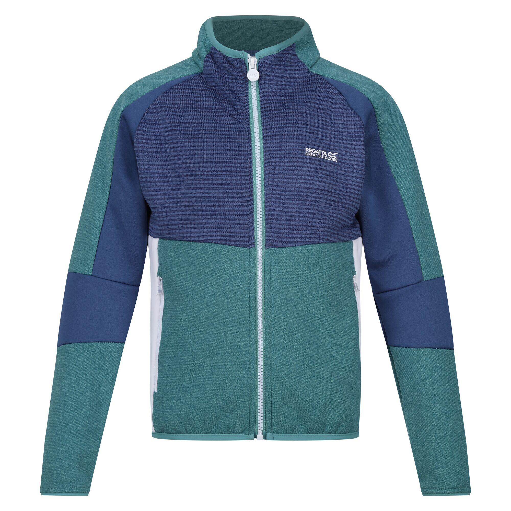 Childrens/Kids Oberon VII Marl Full Zip Fleece Jacket (Bristol Blue/Dusty Denim) 1/5