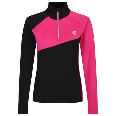 Dames ice core stretch midlayer (puur roze/zwart)