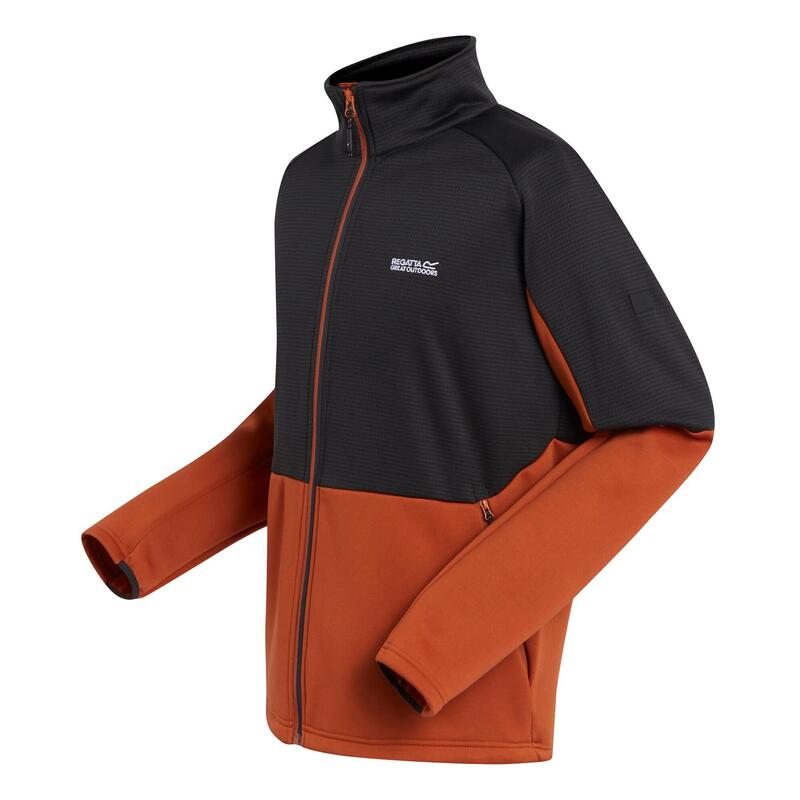 Veste polaire HIGHTON Homme (Orange brûlé / Noir)