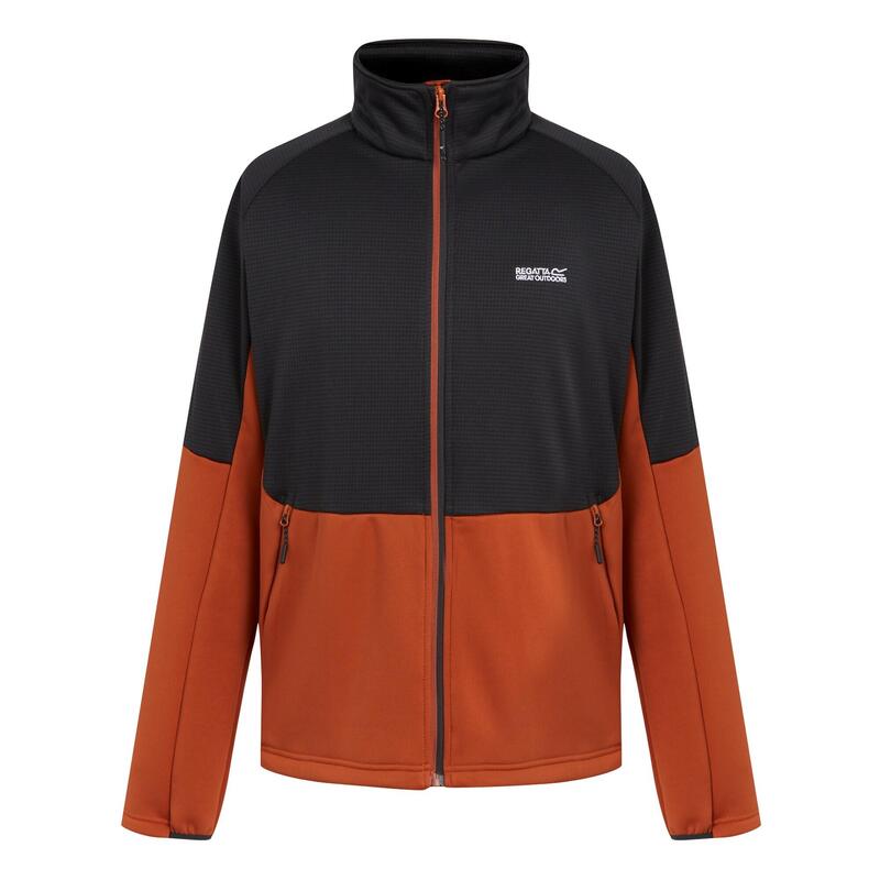 Veste polaire HIGHTON Homme (Orange brûlé / Noir)