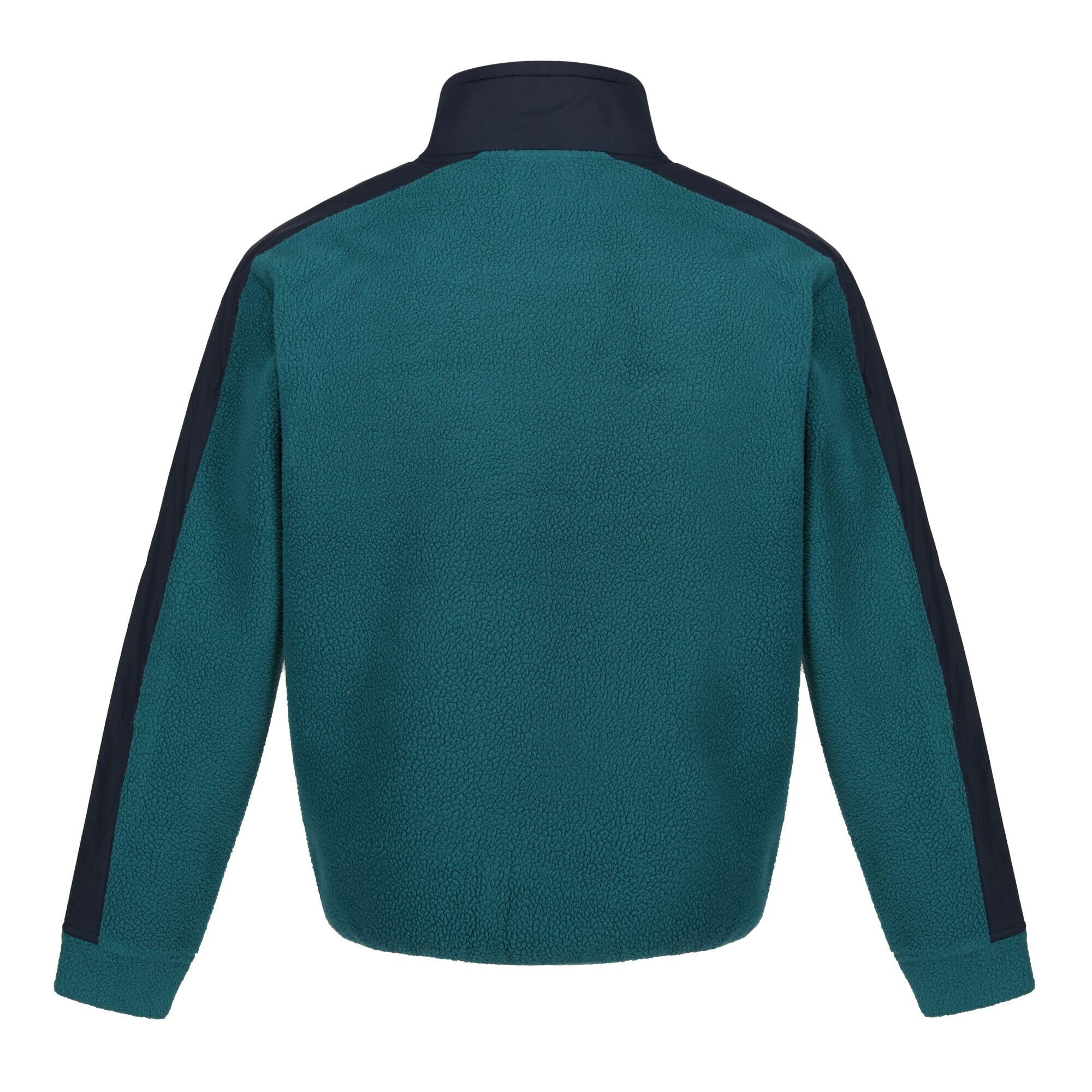 Mens Vintage Fleece Top (Spruce Green/Navy) 2/5