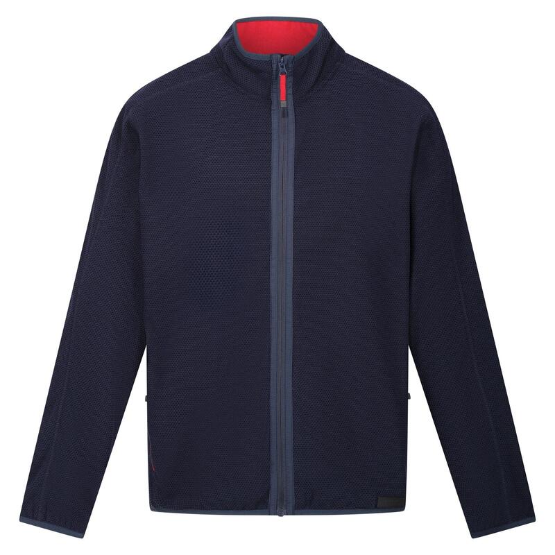 Giacca In Pile Cerniera Su Intera Lunghezza Uomo Regatta Kinwood Blu Navy Rosso